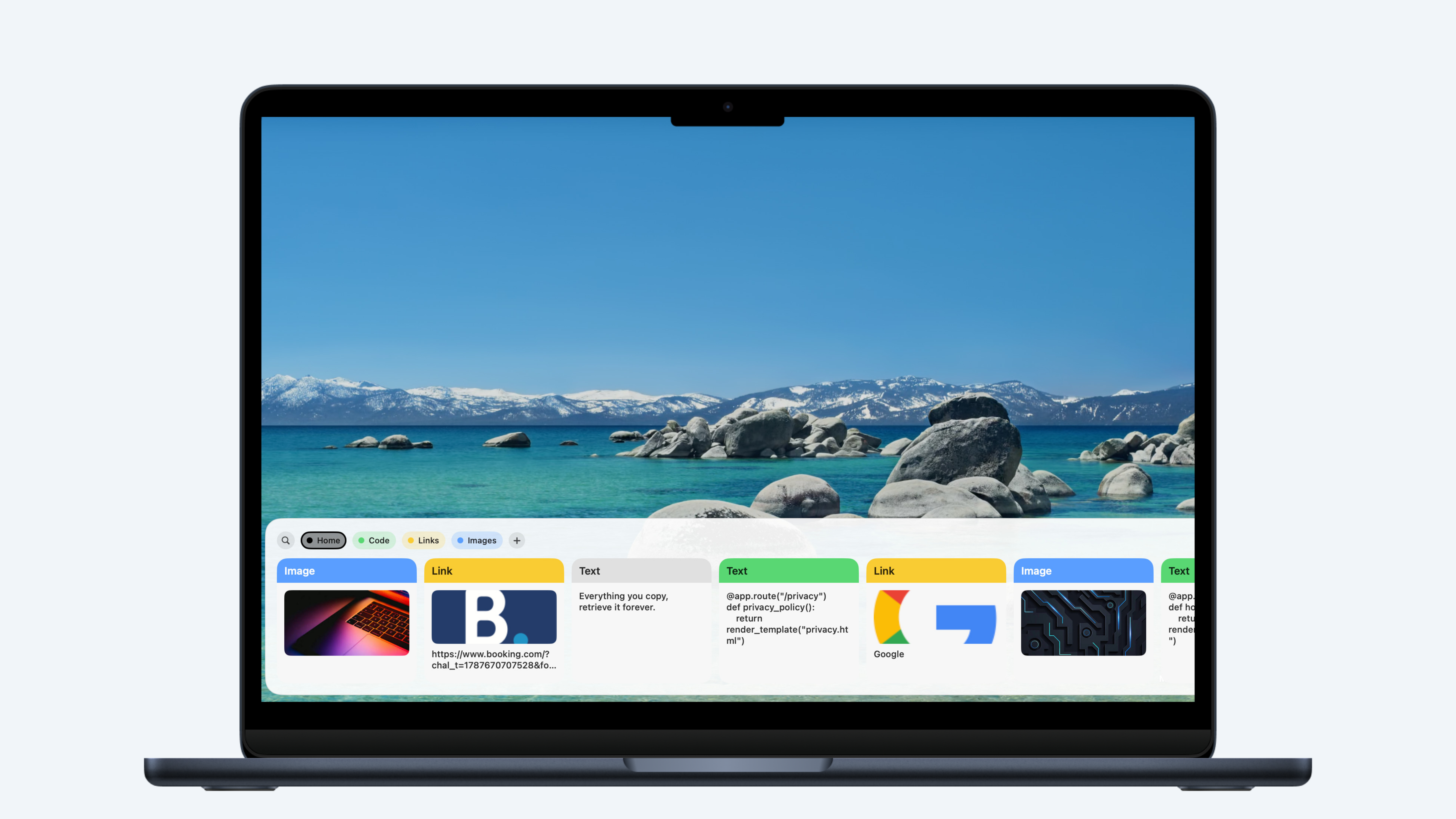 Copyd clipboard dock on a Mac